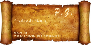 Pratsch Gara névjegykártya